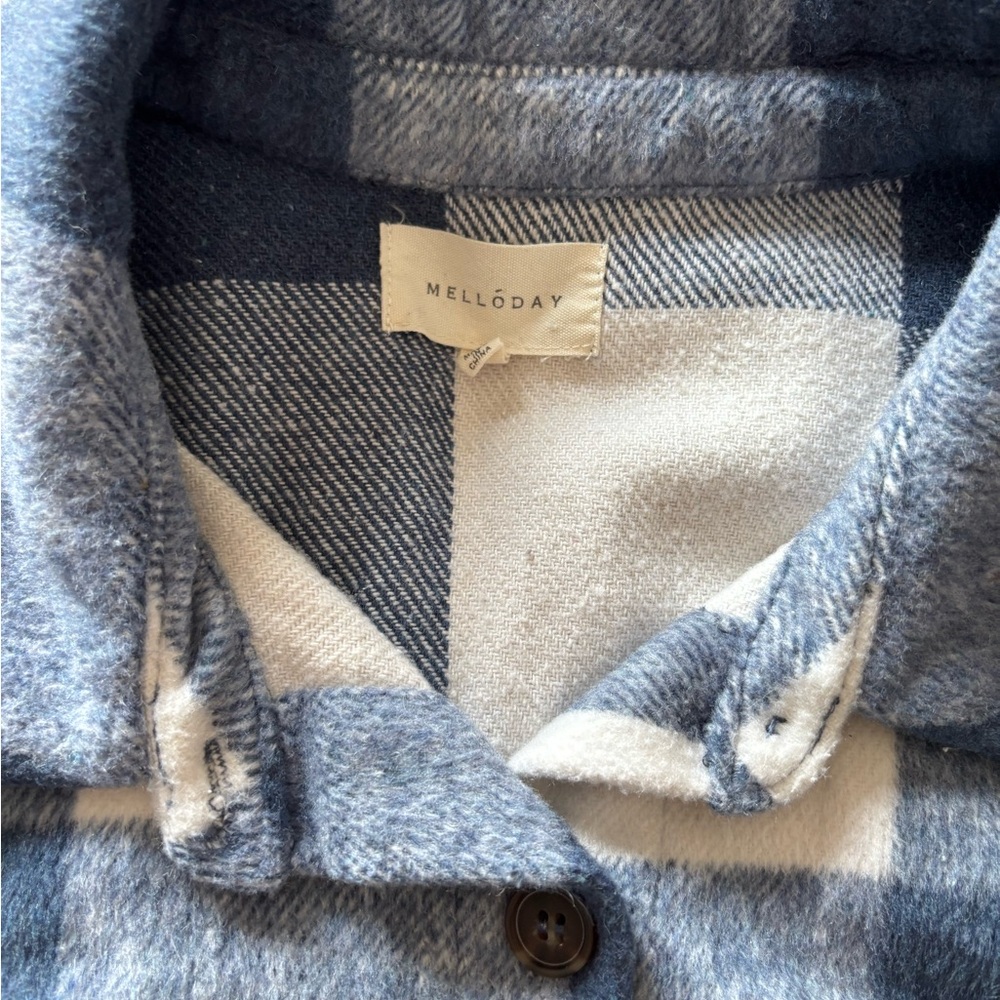 MELLODAY Navy and Cream Checkered jacket